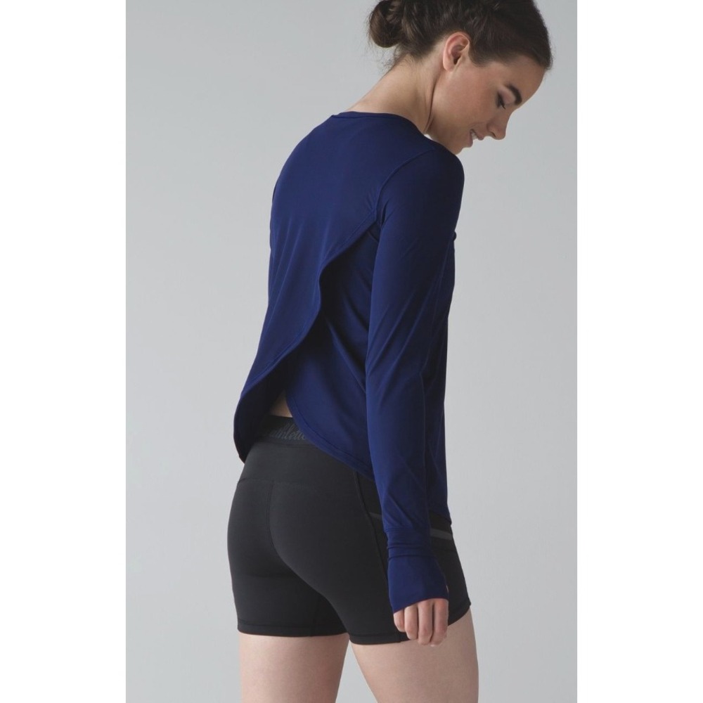 Lululemon Sunaway Runaway Long Sleeve Top Hero Blue Size 10 $88 W3MCXS